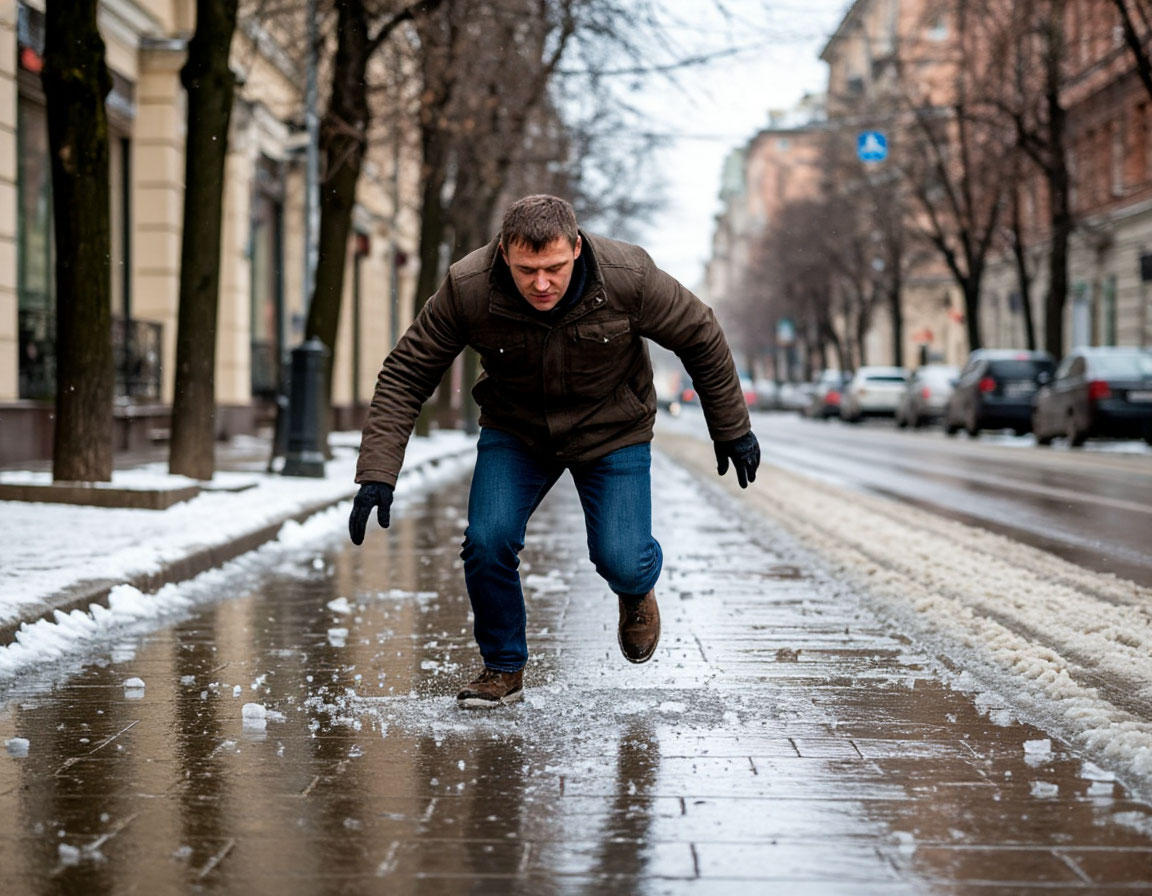 Гололёд провоцирует кульбит. Как устоять?